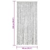 vidaXL Fly Curtain Grey 35.4x86.6" Chenille