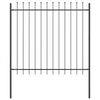 vidaXL Garden Fence 2 pcs Grey 11.15 x 4.92 ft Powder-coated Steel