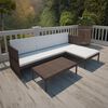 vidaXL Patio Sofa Brown PE Rattan Three-piece set Light Weight