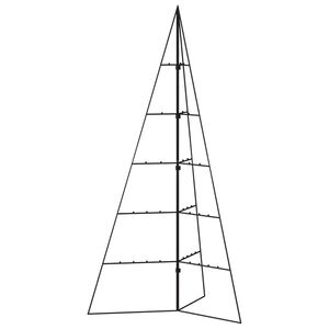 vidaXL Metal Christmas Tree Black Powder-Coated Steel Medium Collapsible