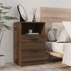 vidaXL Bedside Cabinet Brown Oak Engineered Wood 15.7 x 14.2 x 25.6 in