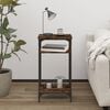 vidaXL Side Table Smoked Oak Engineered wood, Steel 15.7 x 11.8 x 29.5 in
