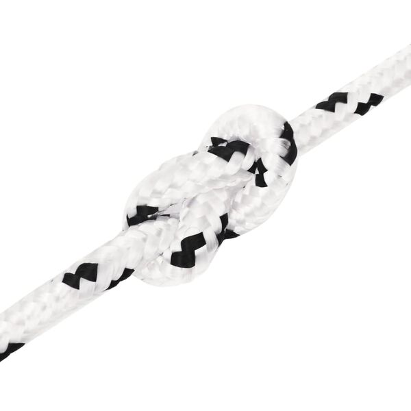vidaXL Braided Boat Rope White 0.39 "x82.0 ' Polyester