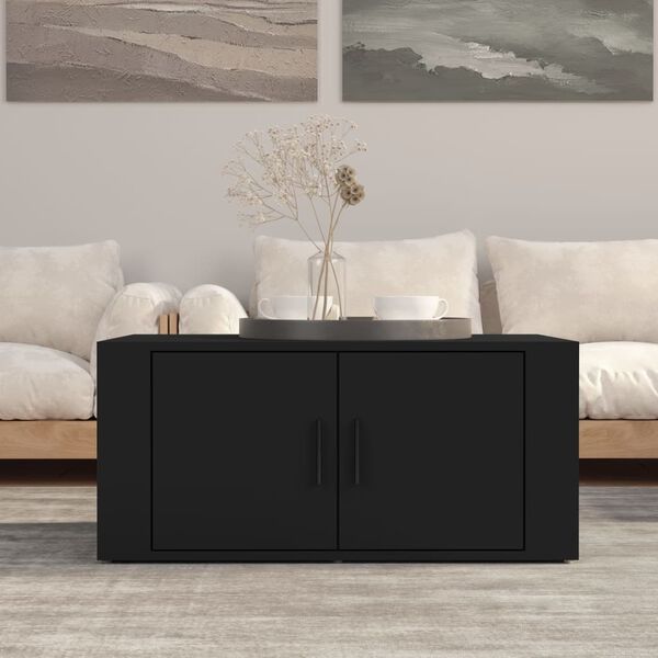 vidaXL Coffee Table Black Engineered wood Medium Coffee Table