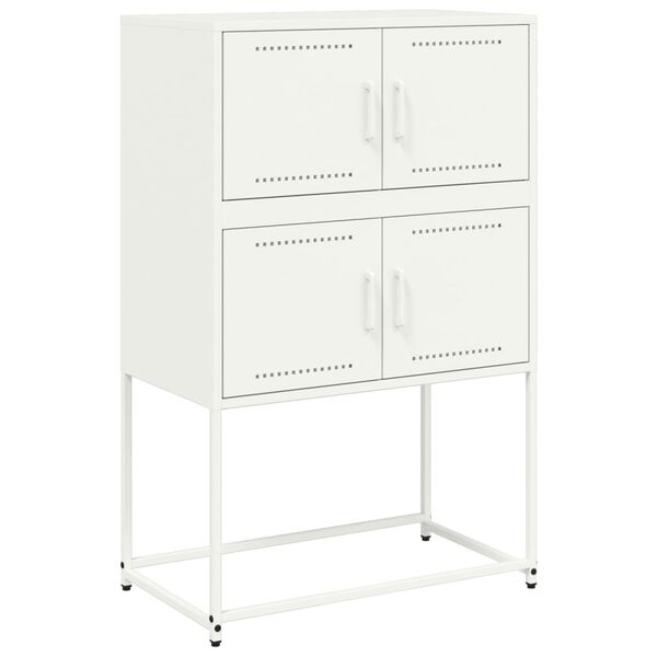 vidaXL Sideboard White Steel 27.0 x 15.2 x 42.1 in Sideboard