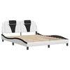 vidaXL Bed Frame "Viana" without Mattress White and Black 63"x78.7" Faux Leather