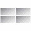 vidaXL Checker Plates 4 pcs Silver 2 x 1 ft Aluminium