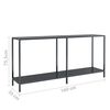 vidaXL Console Table Black Tempered Glass, Powder-Coated Steel Large