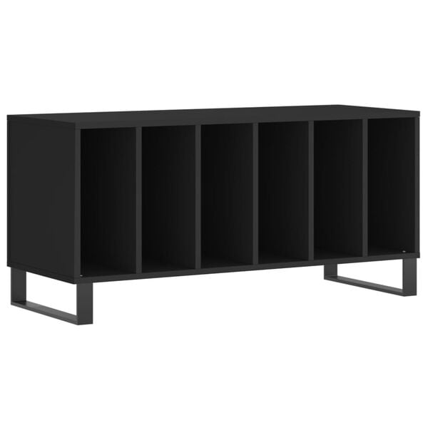 vidaXL Record Cabinet Black Engineered wood, iron 39.4x15.0x18.9 in