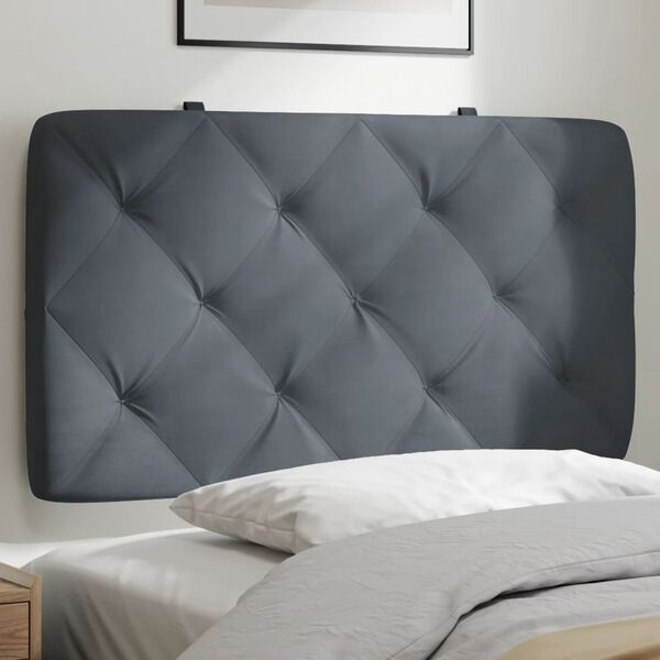 vidaXL Headboard Cushion Dark Grey Velvet (100% polyester), Foam