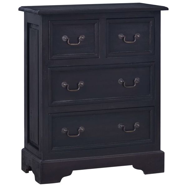 vidaXL Chest of Drawer Light Black Coffee Solid Mahogany Wood Medium