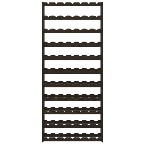 vidaXL Wine Rack for 77 Bottles Black Solid Wood Pine