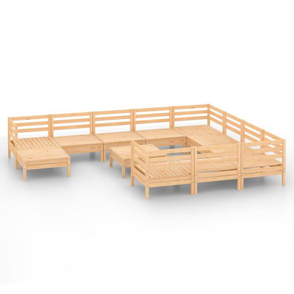 vidaXL Garden Lounge Set Natural wood Solid pinewood (untreated) Medium