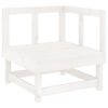 vidaXL Garden Corner Sofa White Solid pine wood Compact Modular