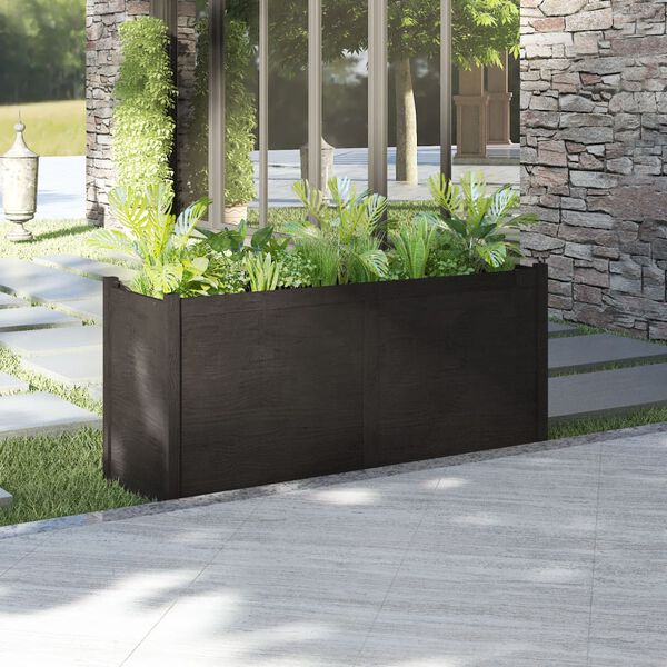 vidaXL Garden Planter Black Solid pinewood Large Durable