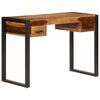 vidaXL Desk Brown Solid Acacia wood, Powder-coated steel Medium Desk