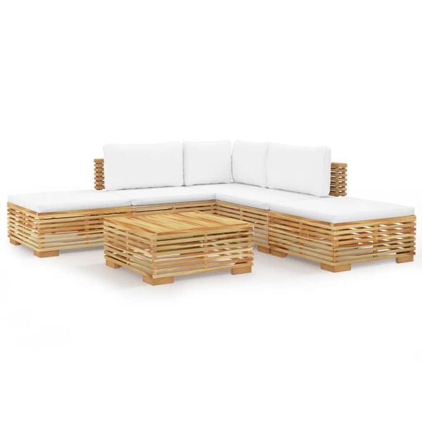 vidaXL Garden Lounge Set Dark grey and teak wood