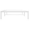 vidaXL Bed Frame White Powder-Coated Steel Twin Bed Frame Rectangular