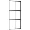 vidaXL Sliding Door with Hardware Set ESG Glass&Aluminium 35.4x80.7"(151012+145263)