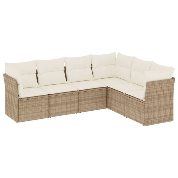 vidaXL Garden Sofa Set Beige, Cream white