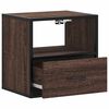 vidaXL Wall-mounted Bedside Cabinet Brown Oak Engineered wood, metal
