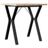 vidaXL Dining Table Pine Solid Pine Wood, Powder-Coated Steel Medium