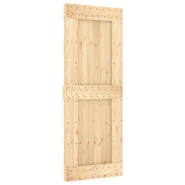 vidaXL Sliding Door with Hardware Set 31.5x82.7" Solid Wood Pine