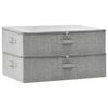 vidaXL Storage Boxes 2 pcs  Fabric 27.6x15.7x7.1" Grey