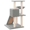 vidaXL Cat Tree Light Grey Engineered wood, plush, sisal Medium