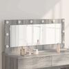 vidaXL Vanity Mirror with Mirror Grey Sonoma 39.37 x 17.72 x 7.09 in