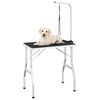 vidaXL Bath Grooming Table Black Engineered wood, Powder-coated iron