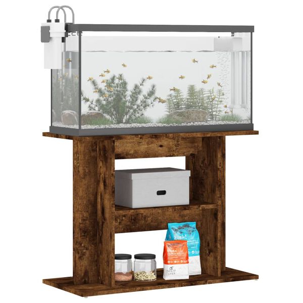 vidaXL Aquarium Stand Smoked oak Engineered wood 31.5 x 13.8 x 23.6 in