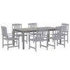 vidaXL Garden Dining Set Gray Solid acacia wood Seven Piece Set Durable