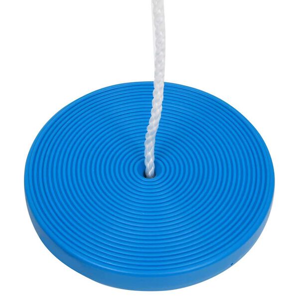 vidaXL Plate Swing Blue PE Large Height-Adjustable Plate Swing Round