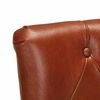 vidaXL Chair Set of 2 Brown Goat Leather Medium Dining Chair