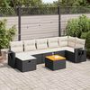 vidaXL Garden Sofa Set Black, Cream White PE Rattan