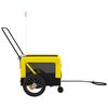 vidaXL Pet Bike Trailer Yellow and Black Oxford fabric, Iron, PVC Durable