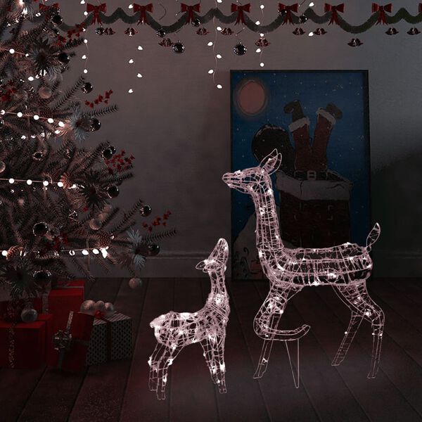 vidaXL Reindeer Family Warm White Acrylic Acrylic Reindeer Other