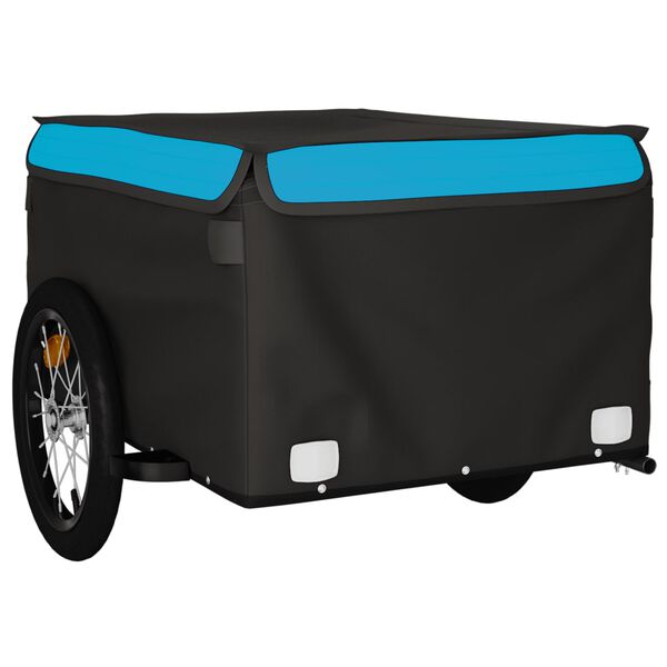 vidaXL Bike Trailer Black and Blue 99.2 lb Iron