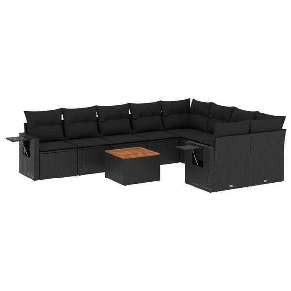 vidaXL Garden Sofa Set Black