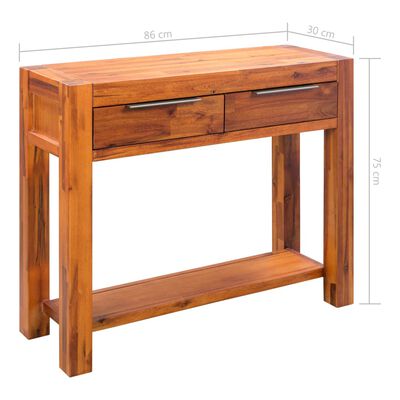 vidaXL Console Table Solid Acacia Wood 33.8"x11.8"x29.5"