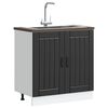 vidaXL Sink Base Cabinet Black Engineered Wood Medium Adjustable Feet