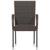 vidaXL Dining Chair Set of 4 Brown PE rattan, powder-coated steel