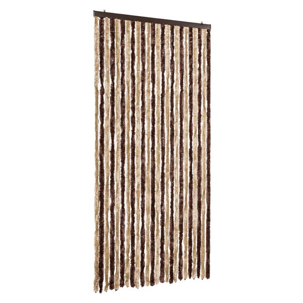 vidaXL Fly Curtain Beige and Light Brown 39.4x90.6" Chenille