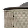 vidaXL Double Sun Lounger with Cushions Light Grey Poly Rattan