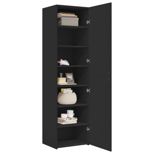 vidaXL Highboard Black 19.7"x16.7"x72.8" Engineered Wood