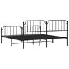 vidaXL Bed Frame Black Powder-Coated Steel Full Bed Frame Rectangular