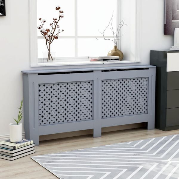 vidaXL Radiator Cover Anthracite 67.7"x7.5"x32.1" MDF