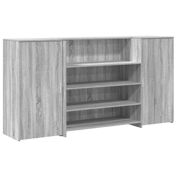 vidaXL Reception Desk Grey sonoma Engineered wood Large Reception Desk