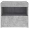 vidaXL Bedside Cabinet Set of 2 Concrete grey Engineered wood Medium